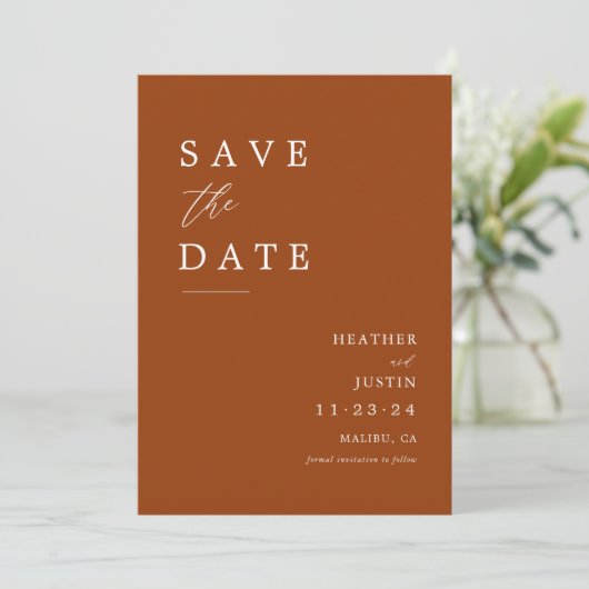 Rust Wedding Photo Save the Dates Save the Date (Staand voorkant)