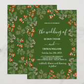 Rust Wildflower Botanische tuinbruiloft Kaart (Voorkant / Achterkant)