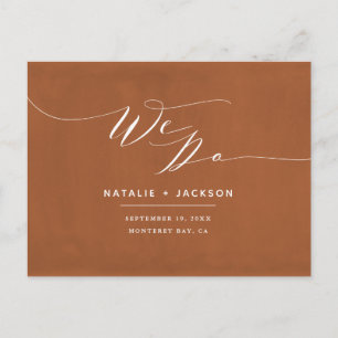Rust + wit we doen elegante bruiloft briefkaart