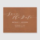 Rust + witte elegante bruiloft behalve de datum (Voorkant)