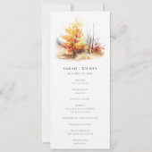 Rust Yellow Fall Paysage Plaid Wedding Programme (Devant)