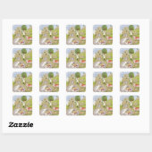 Rustam doodt de Witte Demon Vierkante Sticker (Vel)