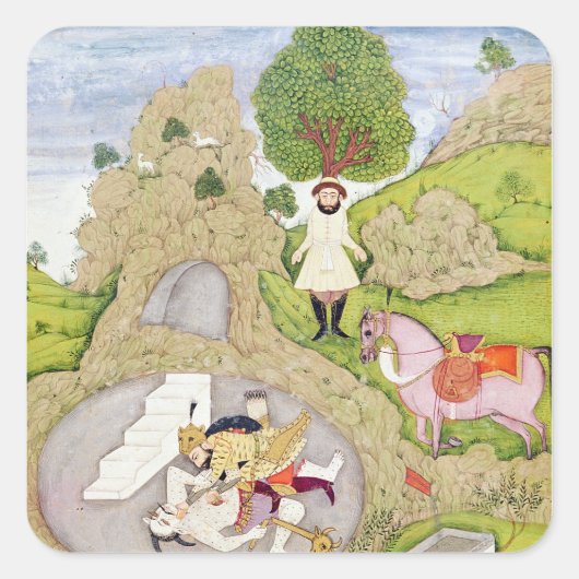 Rustam doodt de Witte Demon Vierkante Sticker (Voorkant)