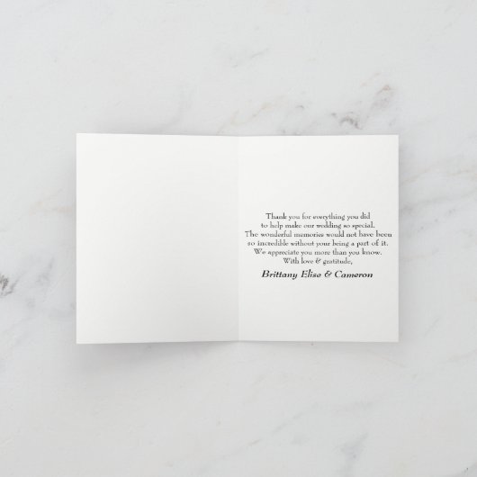 Rustbruin Hout, Witte Licht Snoeren Elegant Bedankkaart (Binnen)