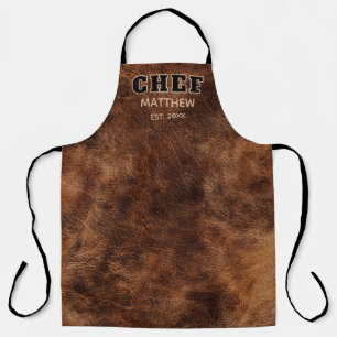 Rustbruine chef westerse land typografie grill schort