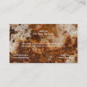 Rustd, corrosief metaal, textuur aangepast visitekaartje (Achterkant)