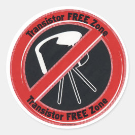 Rustech Tube Amplification "Transistor Free Zone" Ronde Sticker