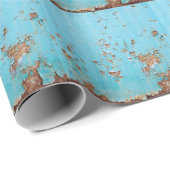 Rusted Blue Metal: gestructureerde muur. Cadeaupapier (Rol Hoek)
