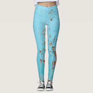 Rusted Blue Metal: gestructureerde muur. Leggings