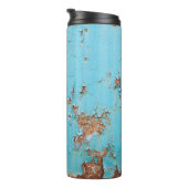 Rusted Blue Metal: gestructureerde muur. Thermosbeker (Geroteerd rechts)