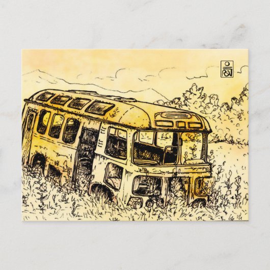 Rusted Bus v.2 Briefkaart (Voorkant)