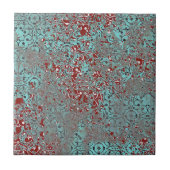 Rusted Copper Patina Cement Textured Damask Tegeltje (Voorkant)