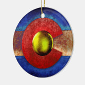Rusted Metal Colorado Vlag Keramisch Ornament (Links)