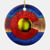 Rusted Metal Colorado Vlag Keramisch Ornament (Achterkant)
