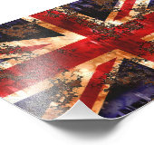 Rusted Patriotic United Kingdom Flag Foto Afdruk (Hoek)