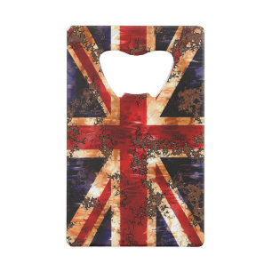 Rusted Patriotic United Kingdom Flag Kredietkaart Flessenopener