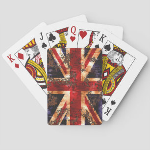 Rusted Patriotic United Kingdom Flag Pokerkaarten