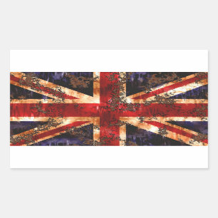 Rusted Patriotic United Kingdom Flag Rechthoekige Sticker