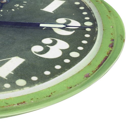 Rusted Retro Clock Green Old Time-stuk Snijplank (Hoek)
