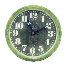 Rusted Retro Clock  Green Old Time-stuk