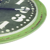 Rusted Retro Clock  Green Old Time-stuk Snijplank (Hoek)
