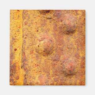 Rusted Rivette Metal Square Magnet Magneet