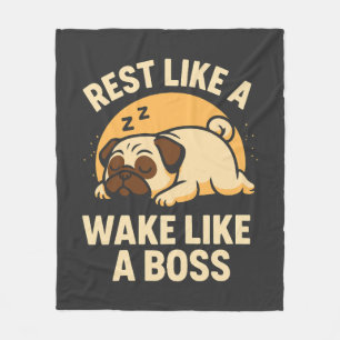 Rusten als een mopshond - Wakker worden als een Bo Fleece Deken