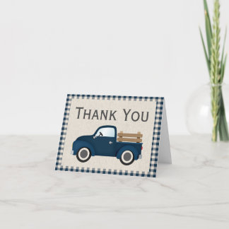 Rusten Blauw Truck Bedankkaart Kaart