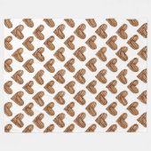 Rusten Bruin Weef Hart Verjaardag Fleece Deken (Voorkant (Horizontaal))