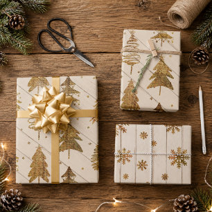 Rusten Goud Kerstmis Inpakpapier Vel