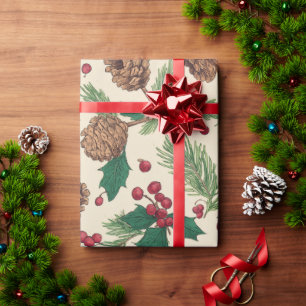 Rusten Kerstdennenboom Cadeaupapier