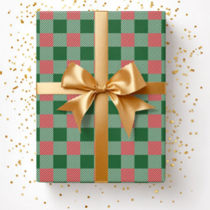 Rusten Kerstmis Groen Schotse Ruit Patroon Cadeaupapier