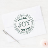 Rusten Modern Kerstvreugde Retouradres Groen Ronde Sticker (Envelop)