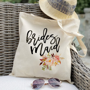 Rusten pioen bloemen bruidsmeisje cadeaus tote bag