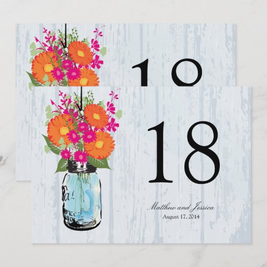 Rusten van Margriet Gerbera's op Pot Tafelnummer (Voorkant / Achterkant)