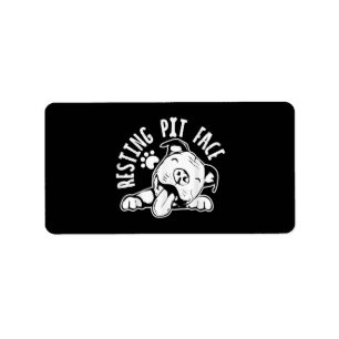 Rustend Pithoud Funny Dog Pitbull Meme Kleding Etiket