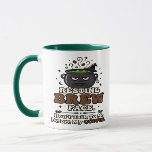 Rustende Brouw Gezicht Koffie Halloween Mok