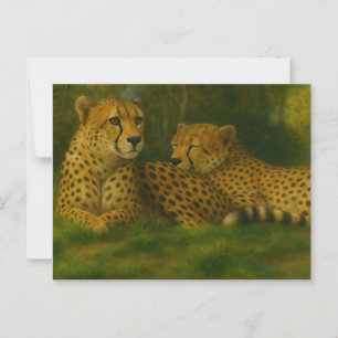 Rustende Cheetah Duo in het bos Briefkaart