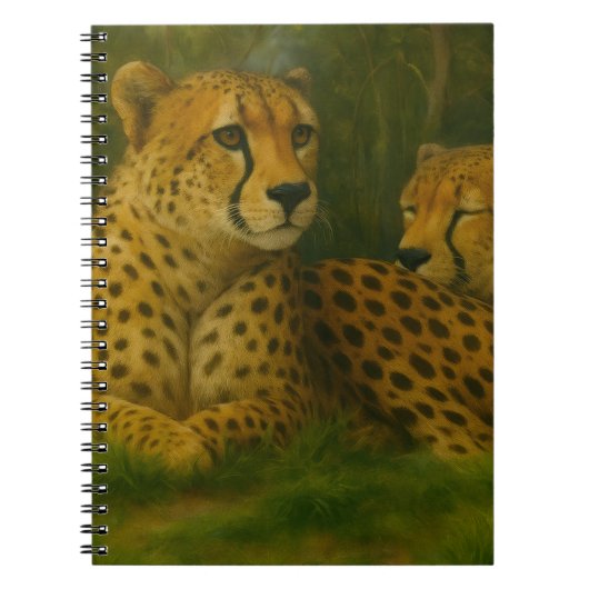 Rustende Cheetah Duo in het bos Notitieboek (Voorkant)