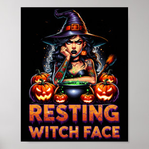 Rustende Heksengezicht Grappig Sarcasme Halloween Poster