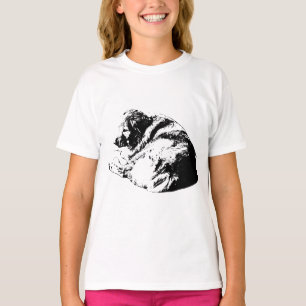 Rustende inkt-hond inspireert zachte, feestelijke t-shirt