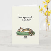 Rustende Kat Vaderdag Kaart (Gele Bloem)