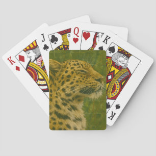 Rustende luipaard in Sanctuary setting Pokerkaarten