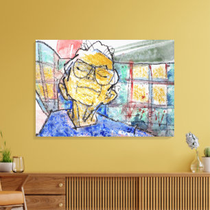 Rustende Ogen Schilderij / Kunstenaar Larry Lerew Canvas Afdruk
