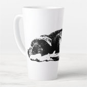 Rustende Pitbull Mix Monochrome Portret Mok (Linkerhoek)