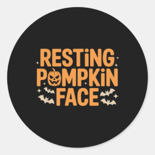 Rustende pompoen gezicht vet t Halloween T-shirt Ronde Sticker
