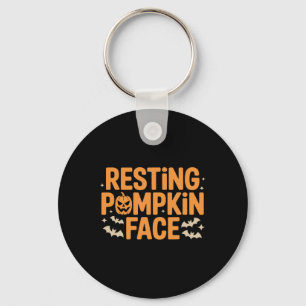Rustende pompoen gezicht vet t Halloween T-shirt Sleutelhanger