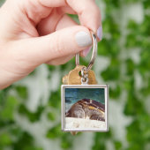 Rustende Zeeen schildpad Sleutelhanger (Hand)