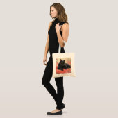 Rustende zwarte kat tote bag (Voorkant (model))