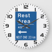 Rustgebied 400m links verkeersbord grote klok (Voorkant)